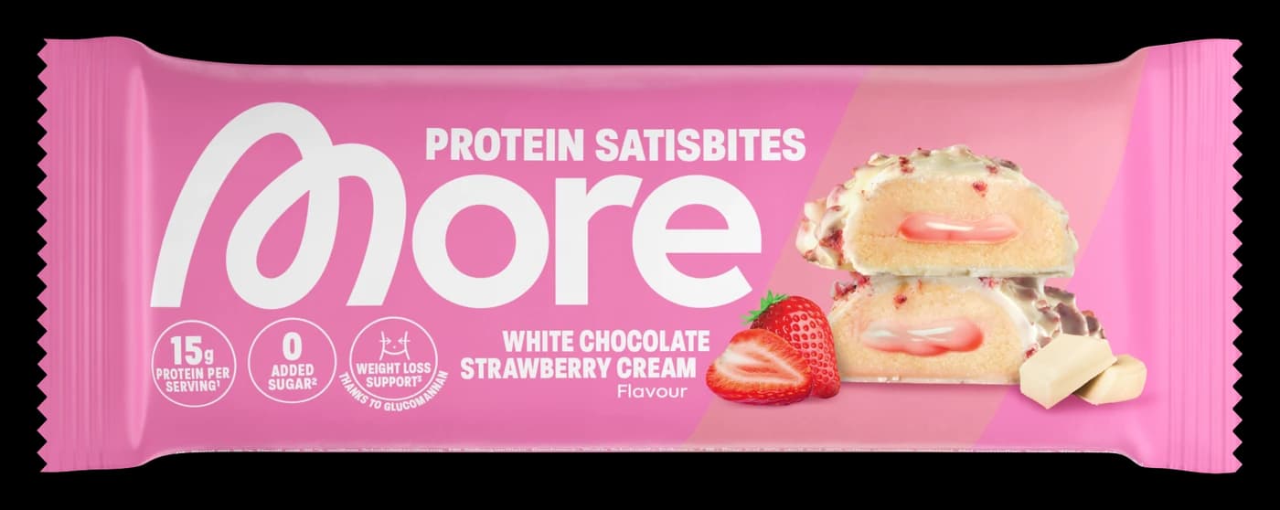 More Nutrition More Protein Satisbites, Sorte White Chocolate Strawberry Cream