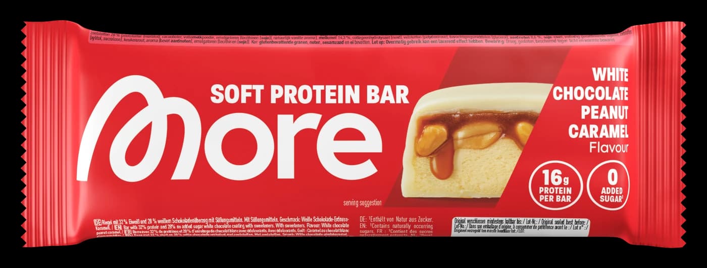 More Nutrition More Soft Protein Bar, Sorte White Chocolate Peanut Caramel