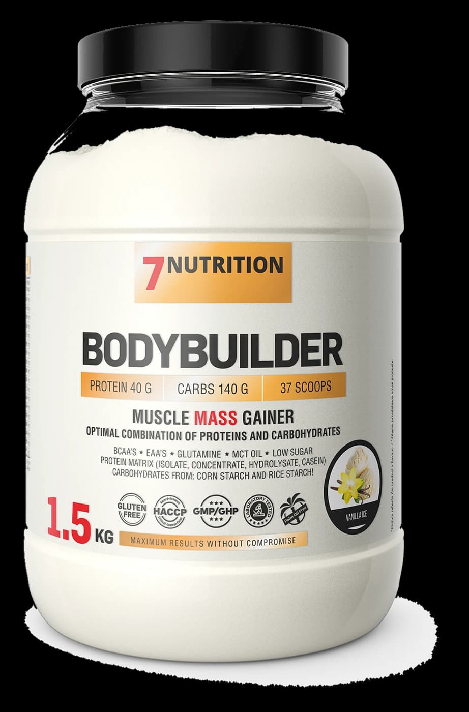 7Nutrition Bodybuilder Muscle Mass Gainer, Sorte Vanilla Ice