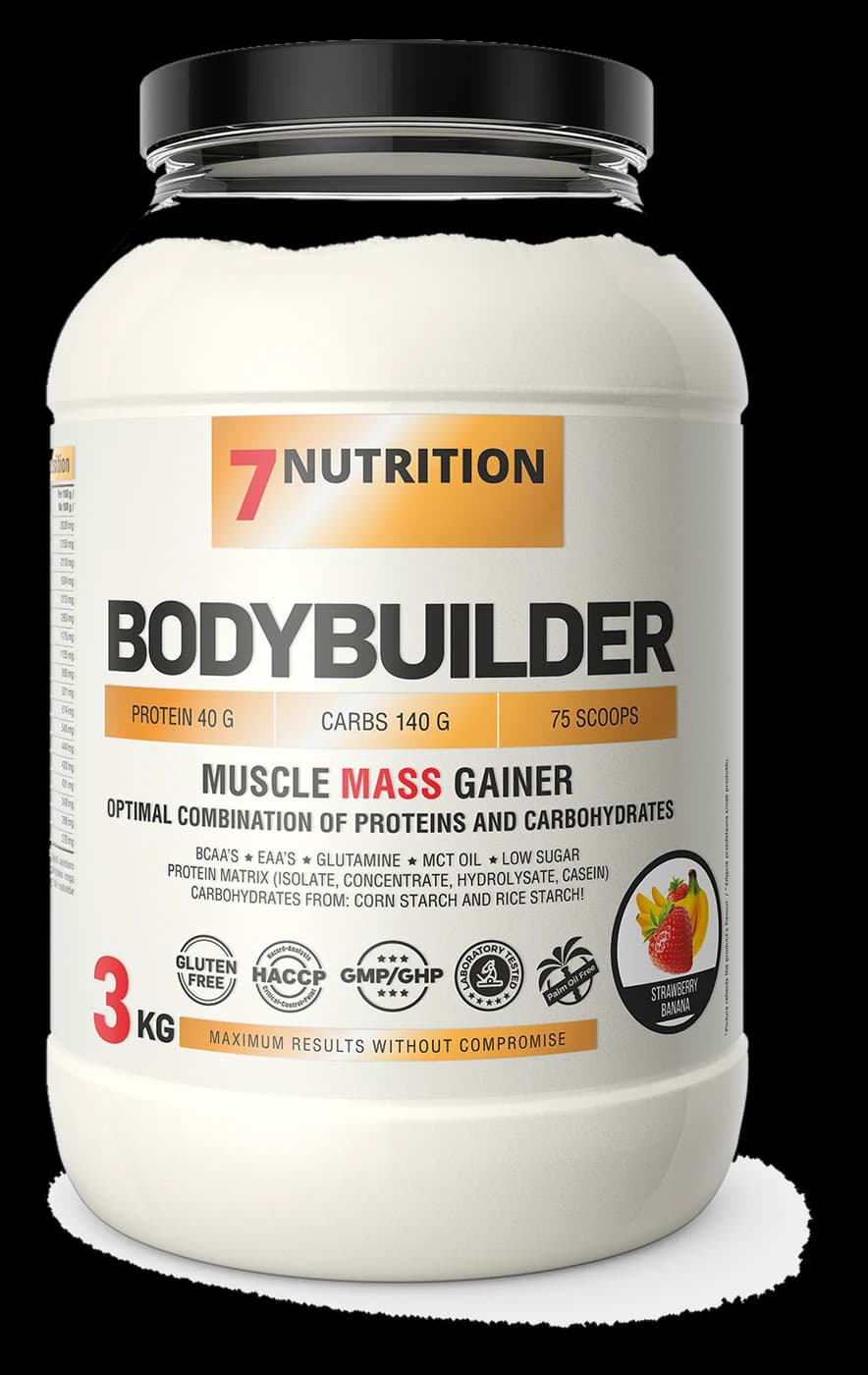 7Nutrition Bodybuilder Muscle Mass Gainer, Sorte Strawberry-Banana